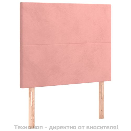 Табла за легло, розова, 100x5x118/128 см, кадифе