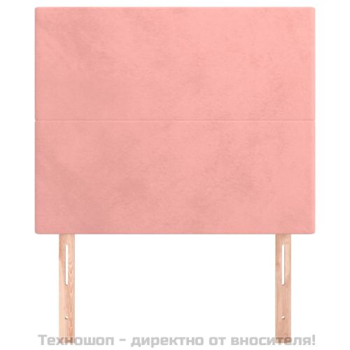 Табла за легло, розова, 100x5x118/128 см, кадифе