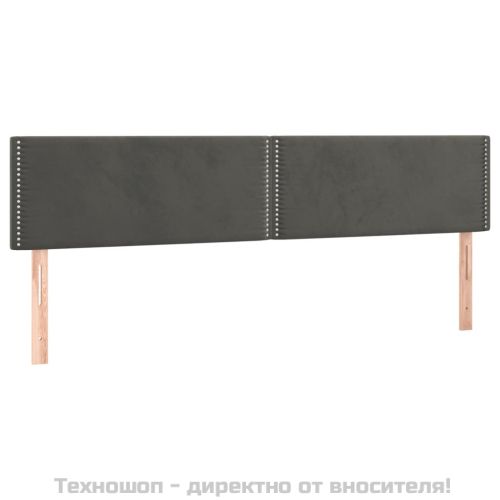 Табла за легло, тъмносива, 200x5x78/88 см, кадифе