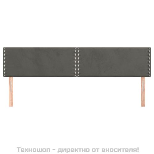 Табла за легло, тъмносива, 200x5x78/88 см, кадифе