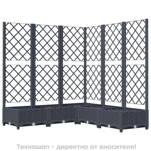 Градински сандък с пергола, синьо сив, 120x120x121,5 см, PP