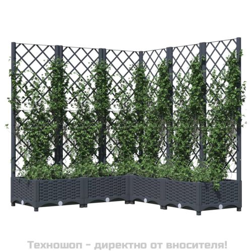 Градински сандък с пергола, синьо сив, 120x120x121,5 см, PP