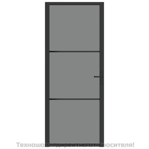 Интериорна врата 83x201,5 см черна ESG стъкло и алуминий
