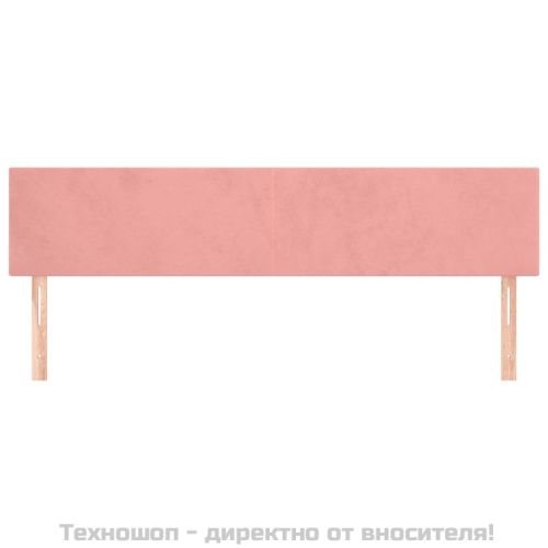 Табла за легло, розови, 200x5x78/88 см, кадифе