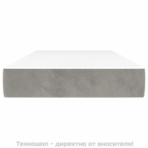 Матрак за легло с покет пружини средна твърдост светлосив 80x200x20 см кадифе