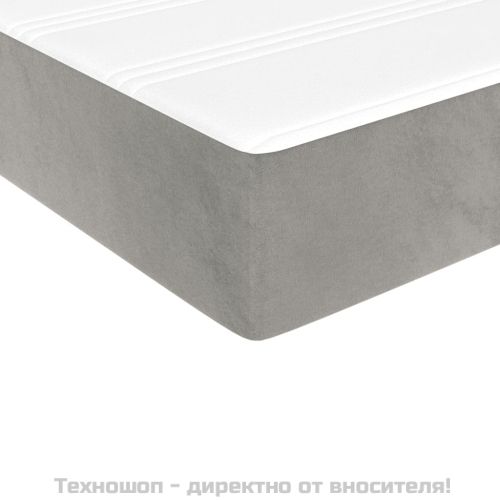 Матрак за легло с покет пружини средна твърдост светлосив 80x200x20 см кадифе