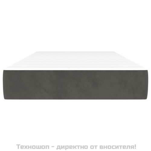 Матрак за легло с покет пружини средна твърдост тъмносив 100x200x20 см кадифе