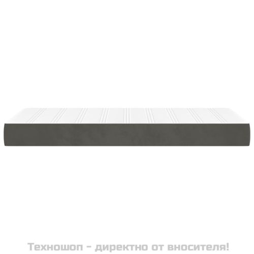 Матрак за легло с покет пружини средна твърдост тъмносив 100x200x20 см кадифе