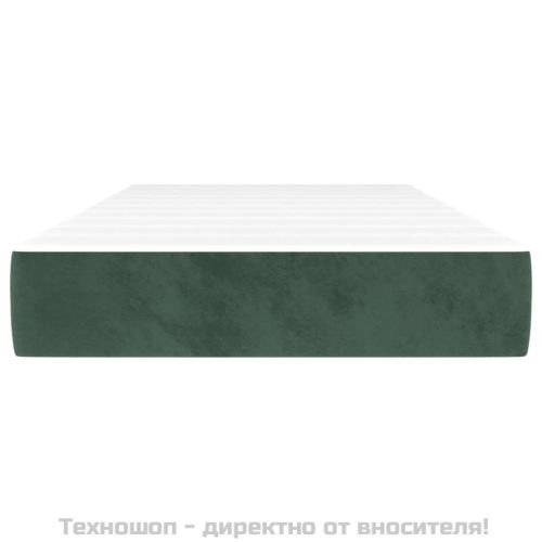 Матрак за легло с покет пружини средна твърдост тъмнозелен 100x200x20 см кадифе