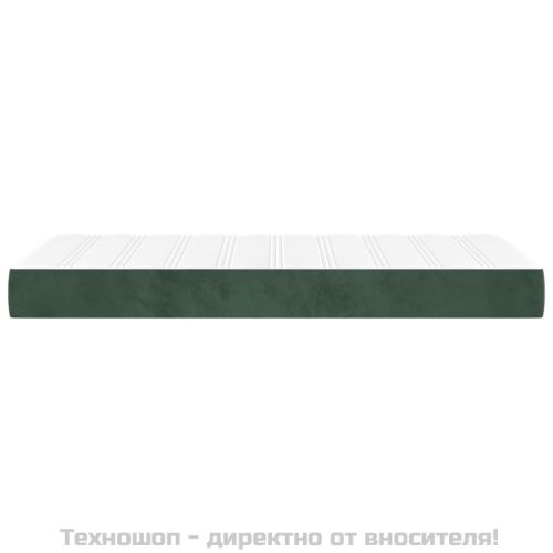 Матрак за легло с покет пружини средна твърдост тъмнозелен 100x200x20 см кадифе