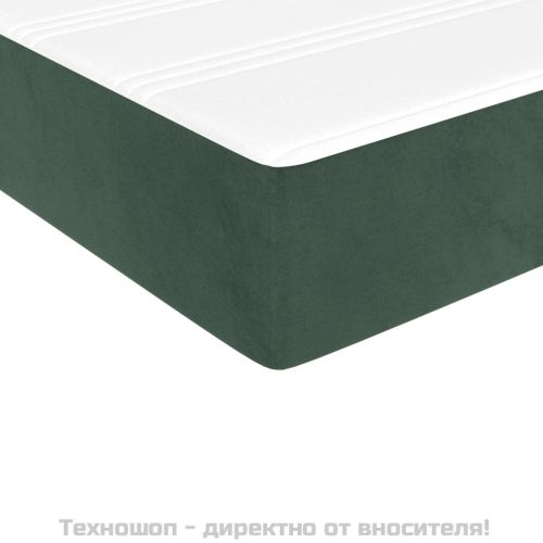 Матрак за легло с покет пружини средна твърдост тъмнозелен 100x200x20 см кадифе