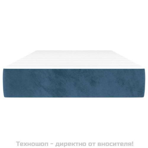 Матрак за легло с покет пружини средна твърдост тъмносин 100x200x20 см кадифе