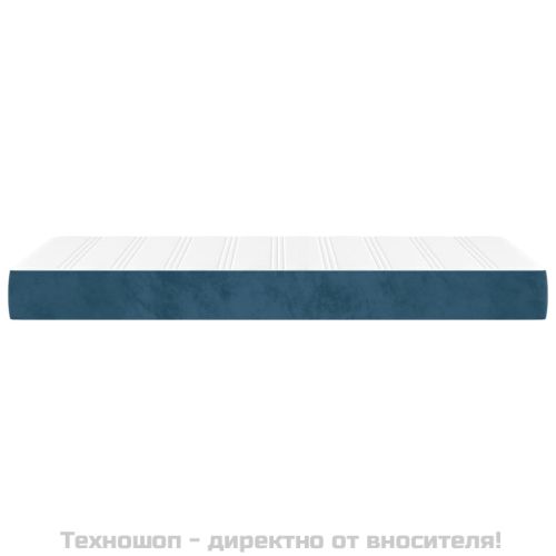 Матрак за легло с покет пружини средна твърдост тъмносин 100x200x20 см кадифе