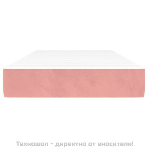 Матрак за легло с покет пружини средна твърдост розов 100x200x20 см кадифе