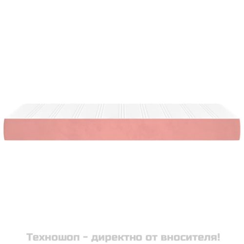 Матрак за легло с покет пружини средна твърдост розов 100x200x20 см кадифе