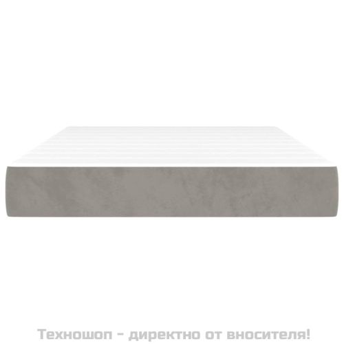 Матрак за легло с покет пружини средна твърдост светлосив 120x200x20 см кадифе