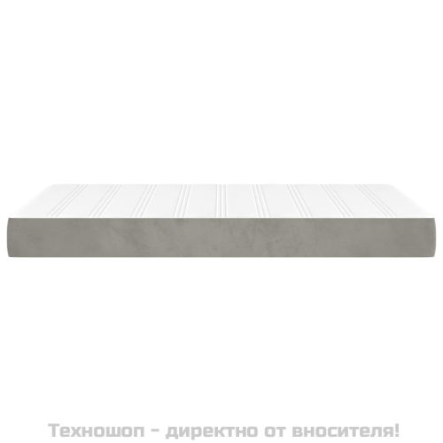 Матрак за легло с покет пружини средна твърдост светлосив 120x200x20 см кадифе