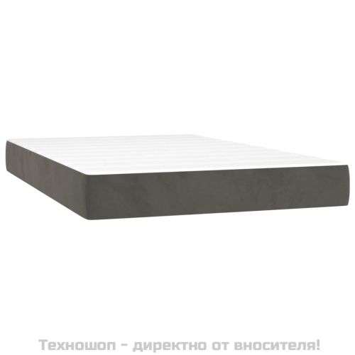 Матрак за легло с покет пружини средна твърдост тъмносив 120x200x20 см кадифе