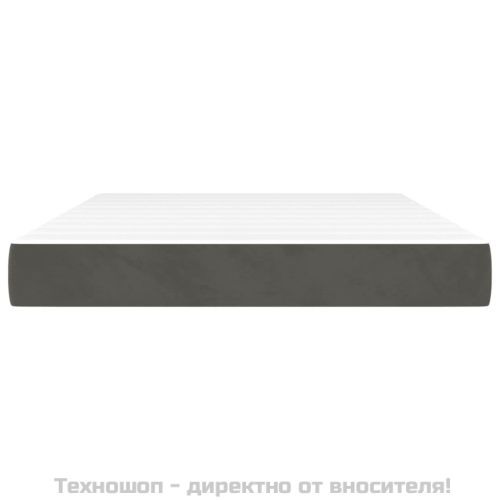 Матрак за легло с покет пружини средна твърдост тъмносив 140x200x20 см кадифе