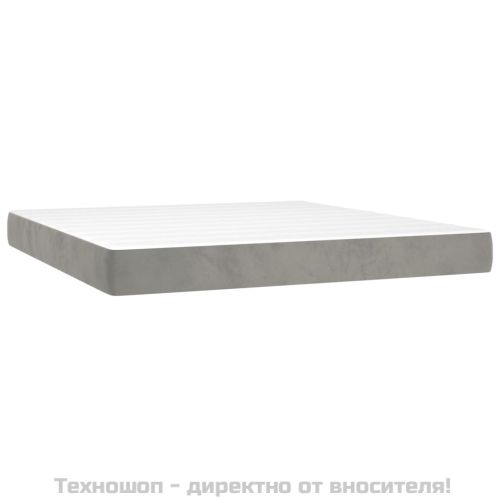 Матрак за легло с покет пружини средна твърдост светлосив 160x200x20 см кадифе
