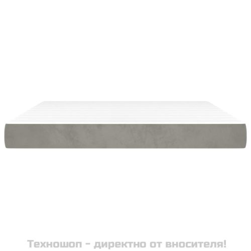 Матрак за легло с покет пружини средна твърдост светлосив 160x200x20 см кадифе