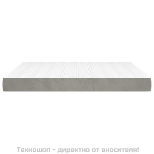 Матрак за легло с покет пружини средна твърдост светлосив 160x200x20 см кадифе