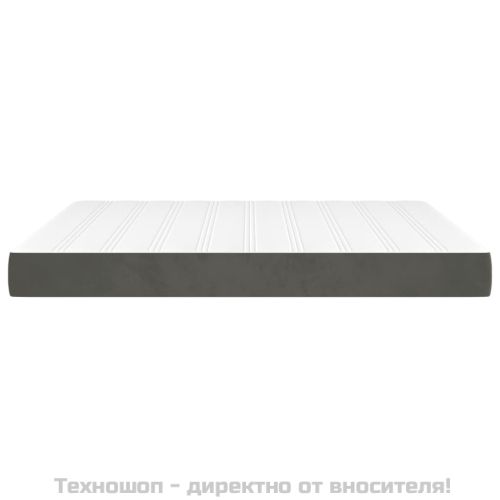 Матрак за легло с покет пружини средна твърдост тъмносив 160x200x20 см кадифе