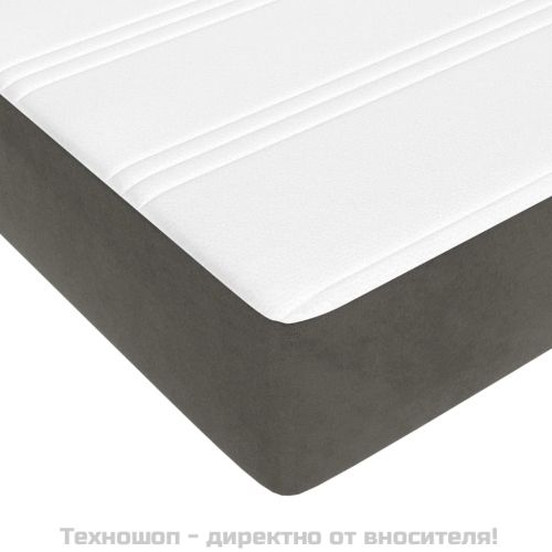 Матрак за легло с покет пружини средна твърдост тъмносив 160x200x20 см кадифе