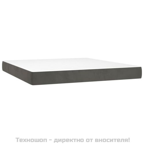 Матрак за легло с покет пружини средна твърдост тъмносив 180x200x20 см кадифе
