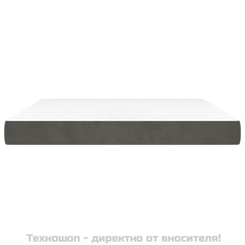 Матрак за легло с покет пружини средна твърдост тъмносив 180x200x20 см кадифе