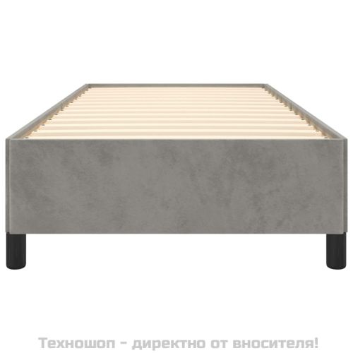 Рамка за легло без матрак, светлосива, 90x200 см, кадифе