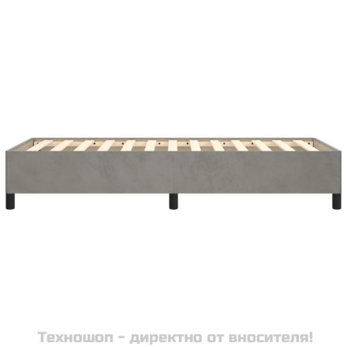 Рамка за легло без матрак, светлосива, 90x200 см, кадифе