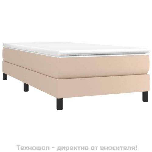 Рамка за легло с пружини, капучино, 80x200 см, изкуствена кожа