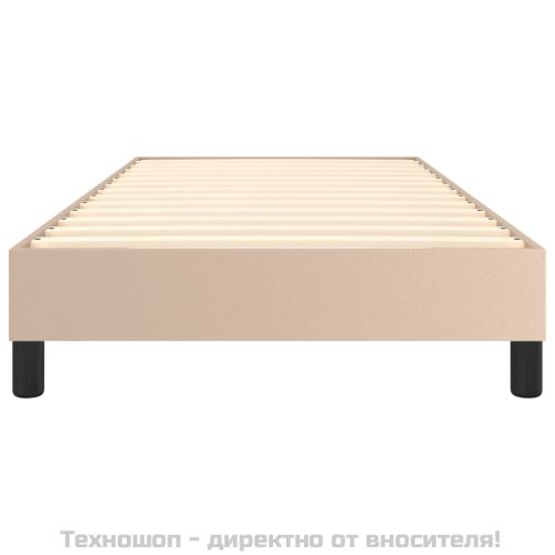 Рамка за легло с пружини, капучино, 80x200 см, изкуствена кожа