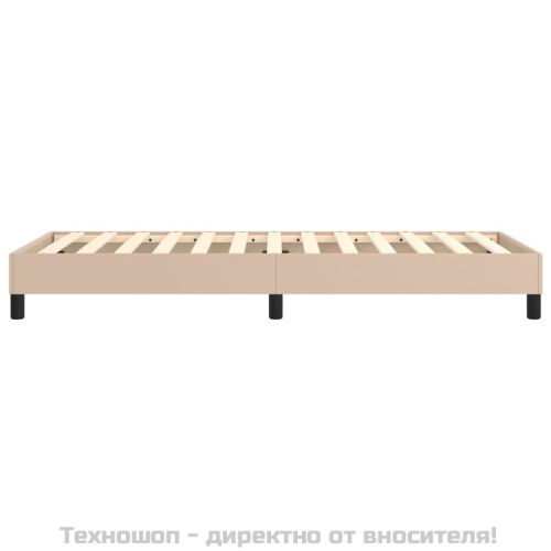 Рамка за легло с пружини, капучино, 80x200 см, изкуствена кожа