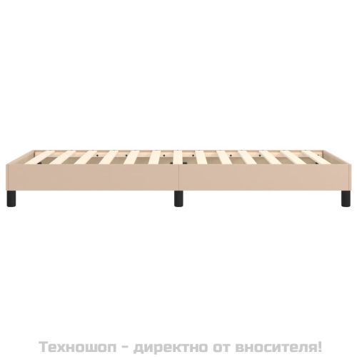 Рамка за легло с пружини, капучино, 90x200 см, изкуствена кожа