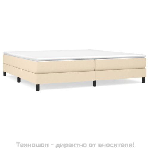 Боксспринг легло с матрак, кремаво, 200x200 см, плат