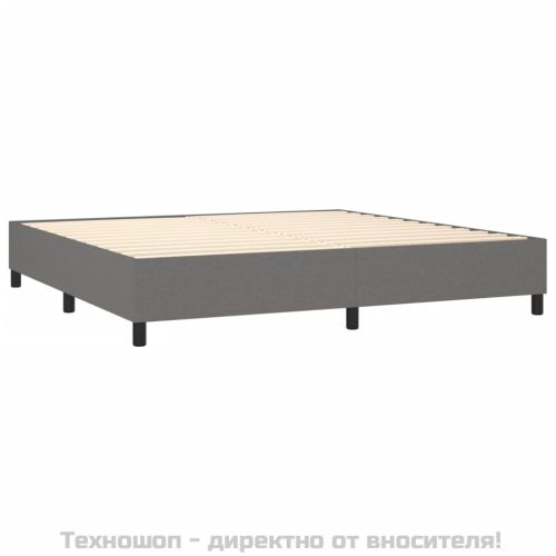 Боксспринг легло с матрак, тъмносиво, 200x200 см, плат