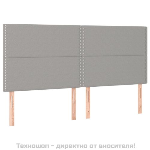 Боксспринг легло с матрак, светлосиво, 200x200 см, плат