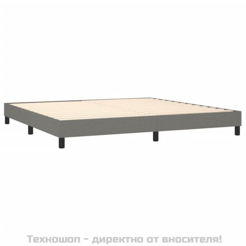 Боксспринг легло с матрак, тъмносиво, 200x200 см, плат