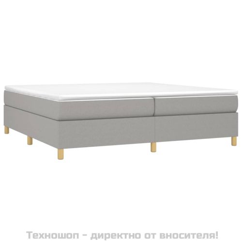 Боксспринг легло с матрак, светлосиво, 200x200 см, плат