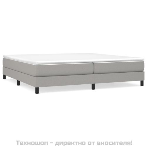 Боксспринг легло с матрак, светлосиво, 200x200 см, плат
