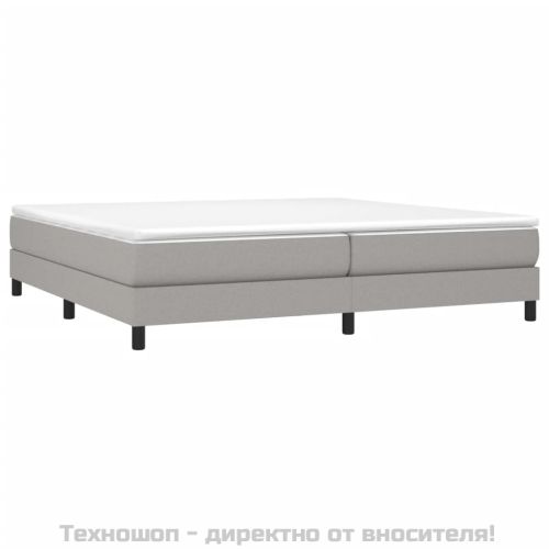 Боксспринг легло с матрак, светлосиво, 200x200 см, плат
