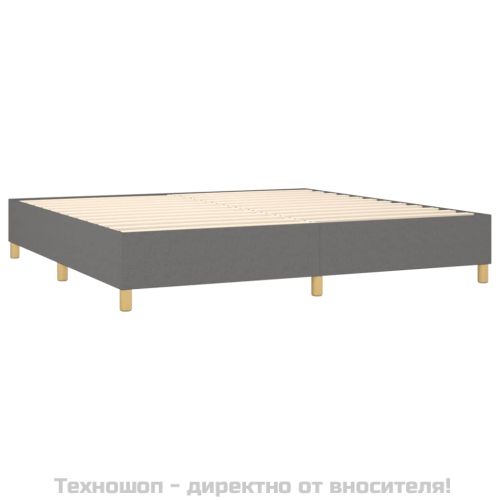 Боксспринг легло с матрак, тъмносиво, 200x200 см, плат