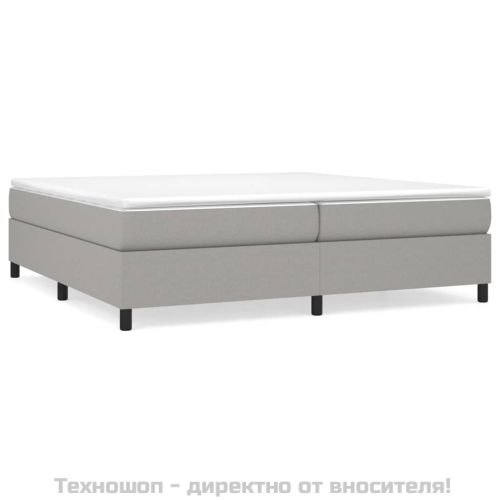 Боксспринг легло с матрак, светлосиво, 200x200 см, плат