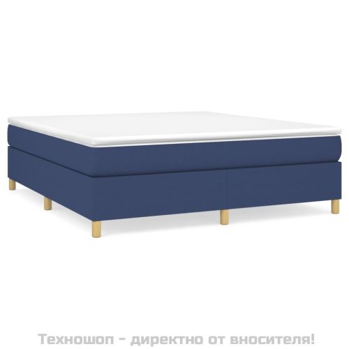 Боксспринг легло с матрак, синьо, 160x200 см, плат