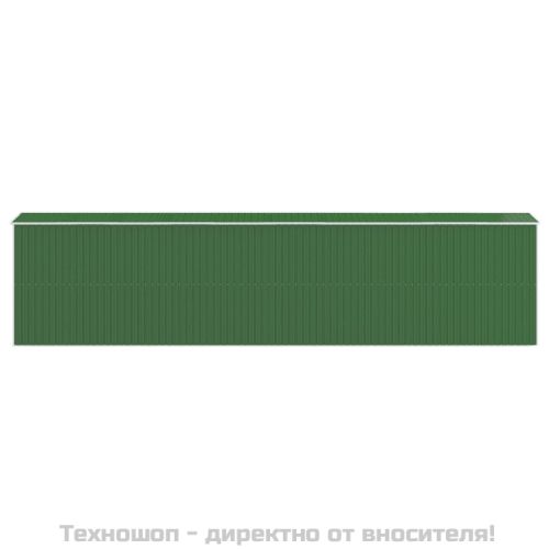 Градинска барака зелена 192x855x223 см поцинкована стомана