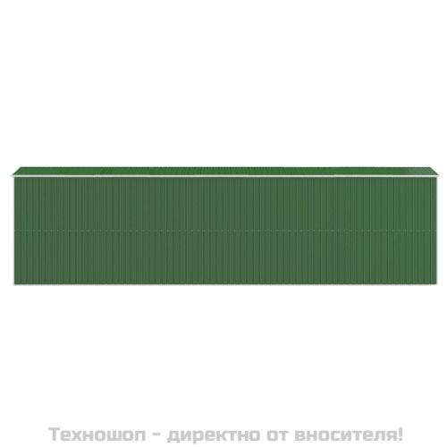 Градинска барака зелена 192x772x223 см поцинкована стомана