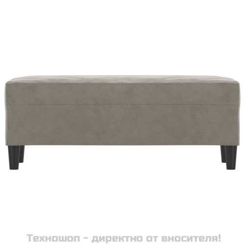Пейка, светлосива, 100x35x41 см, кадифе
