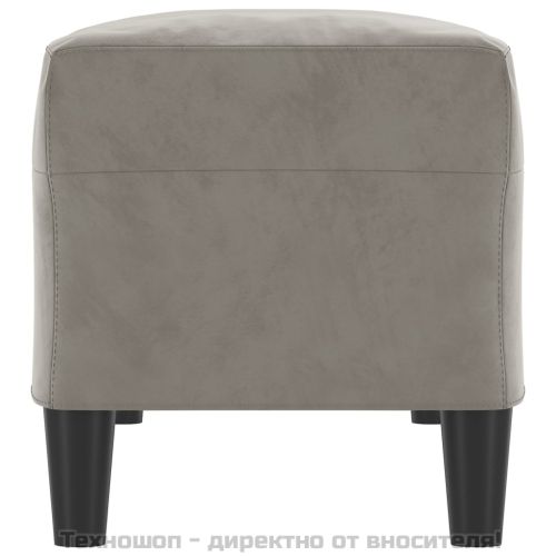 Пейка, светлосива, 100x35x41 см, кадифе